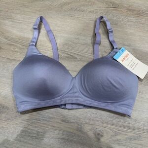 Warner's Women's Blissful Benefits Ultrasoft Wirefree Bra 32C purple NWT